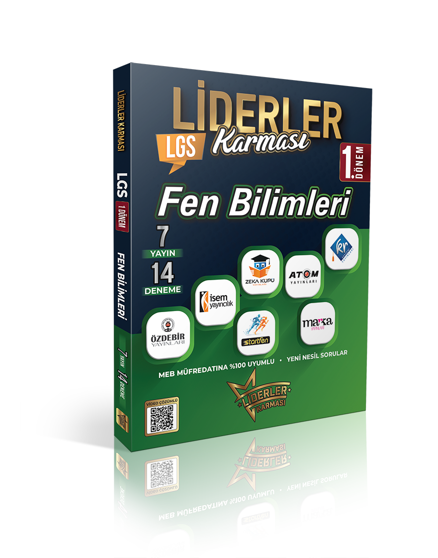 LİDERLER KARMASI LGS 1.DÖNEM FEN BİLİMLERİ DENEMELERİ SETİ - 7 YAYIN 14 DENEME